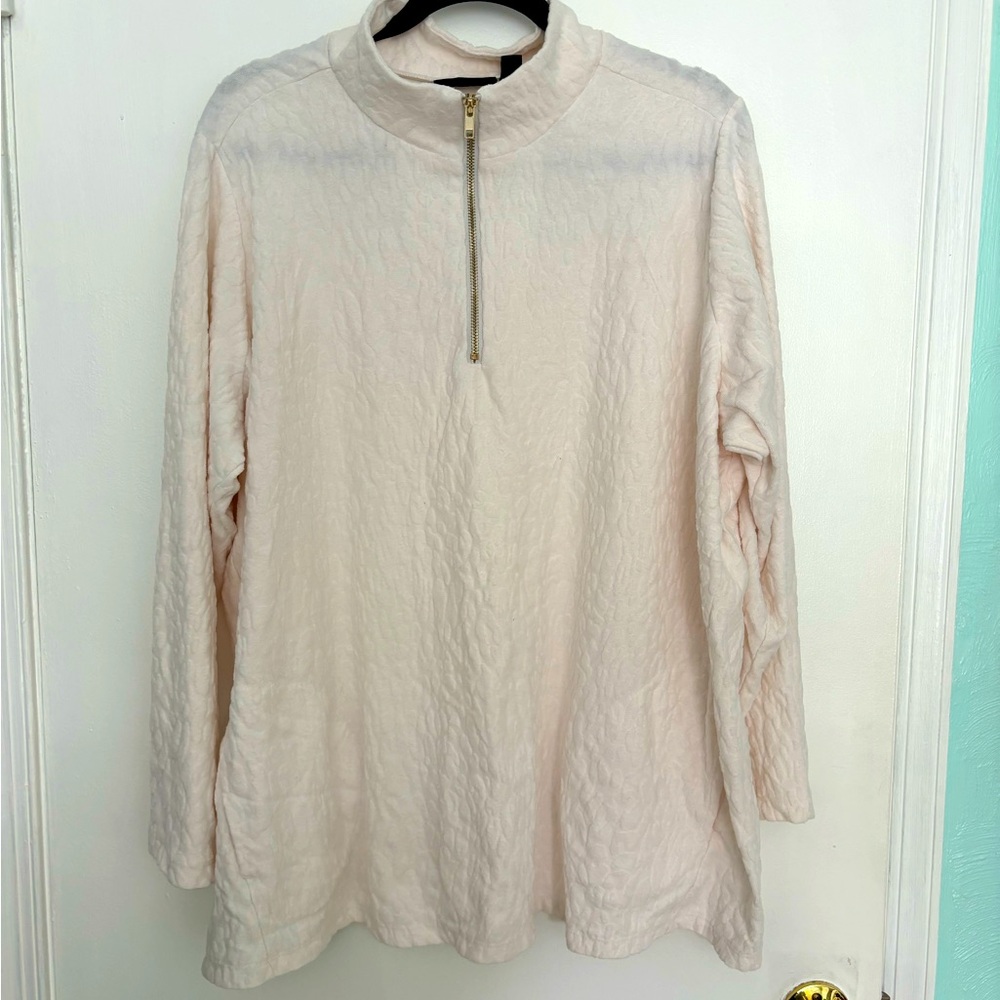 Susan Graver 2X half zip sweater